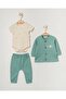 Cotton Bear Embroidered 3-Piece Baby Boy Set - 6