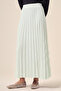 Accordion Pleated Skirt 5636 Ecru - 2
