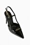 Women’s Glossy Slingback Pointed Toe Heels – 8 cm Mid Heel Elegant Party & Office Shoes - 2
