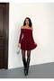 Women's Mini Dress Sandy Fabric Off Shoulder Layered Flounce -
