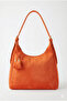 Women's Shoulder Bag Suede Orange Casual Lined Zippered Adjustable Charmlı Women's Bag Lisa