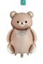 5 Year Old Bear Figure with Cream Foil and Brown Bow Tie, Heart Themed Birthday Decoration Balloon - 2