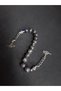 Smoked and Gray Labradorite Stone Metal Ottoman Tughra Detailed Zaza Prayer Beads