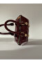 Burgundy Color Studded Clutch Bag - 3