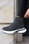 Dejaa Women's Black and White Leather Sports Boots - 8