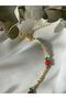 Red Flower Necklace with Sand Beads - 3