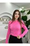 Women's Thin Knit Pink Long Sleeve L Stretch Fabric Soft Knitwear Sweater-Badi - 7
