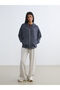 Ozmarka New Season Gray Modal Blended Women's Zippered Sweatshirt - 2