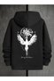 Hooded Long Sleeve Compass Star and Wing for Men Printed - 2