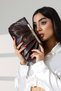 Women's Brown Matte Chain Strap Evening Dress Clutch Portfolio and Crossbody Bag - 4
