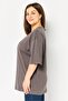 Women Crew Neck Short Sleeve Plain T-shirts, Ash - 2