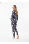 Soft Textured Suede Pajama Set Soft Textured 0438 Suede Long Sleeve - 3
