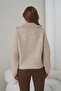 Women's Turn-Down Collar Zipper Closure Corded Fabric Knitwear Jacket - 8