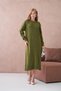 Women's Crew Neck Soft Textured Maxi Size Fleece-Lined Oversized Knitwear Dress 8324Sw - 5