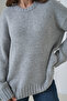Women's Crew Neck Soft Textured Oversized Knitwear Sweater 3032 - 2