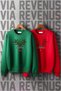 Merry Christmas Deer New Year Christmas Printed Crew Neck 3 Thread Ş Fleece-Lined Lover Combination Sweatshirt