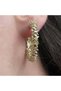 Big Gold Textured Hoop Earrings – Sparkling and Glamorous Stylish Women's Earrings - 3