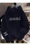 Sleep for 8 Hours Printed Dark Blue Color Children's K Hooded Sweatshirt (New Season)