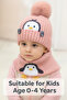 2-Piece Cartoon Penguin Knitted Hat & Scarf Set for Babies & Toddlers (0–4 Years) - 2