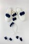 Women's Navy Blue Pearl Stone Maternity Crown Slippers Bandana Baby Booties Set of 4 Effort - 4