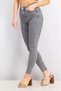 Women Skinny Fit Plain High Waisted Skinny Jeans, Washed Grey - 3