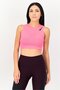 Women Slim Fit Sleeveless Running Crop Tank Top, Bright Pink