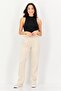 Women Regular Fit Solid Straight Leg Pants, Beige - 4