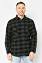 Men Plaid Shirt Jackets, Olive/Black