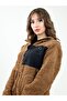 3-Pocket Zippered Brown Welsoft Women's Fleece Winter Jacket - 3
