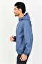 Men Solid Bomber Jacket, Slate Blue - 2