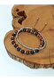 Certified Agate and Hematite Natural Stone Men's Bracelet Set of 2 - 3