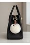 Plush Fluffy Pompom Puff White Pompom Triple Heart Charm Keychain Home Office Car Phone Bag - 4