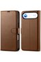 iPhone 17 Air Case 360 Full Coverage Leather Textured Flip Wallet Stand with Card Holder and Detachable Clip