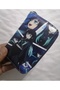 Owl Bag Demon Slayer Muichiro Patterned Design Faux Leather Wallet