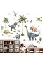 Large Dinosaur Wall Decals - Tropical Palm Tree Leaf Dino Wall Stickers - 3