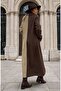 Women's Brown Mink Two-Color K Melton Coat a Unlined Special Design 700-3320341 - 4