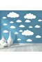 Big Clouds Wall Decals, Removable Vinyl Sticker, 90x60 cm