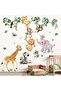 Jungle Animals Wall Stickers for Baby - Peel & Stick Monkey, Elephant, Giraffe, Lion Decals (Ages 1- - 3