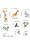 Jungle Animals Wall Stickers for Baby - Peel & Stick Monkey, Elephant, Giraffe, Lion Decals (Ages 1- - 4