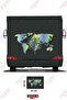 World Map Compass Patterned Caravan Sticker Coating