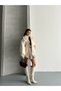 Women's New Season Quilted Detail Collar Fur-Lined Gabardine Bomber Jacket - 5