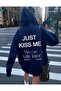 Just Kıss Me Printed Women/Men Unisex Oversized Hooded 3-Thread Sweatshirt