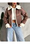 Suede Plush Coat - Tan Cream | |   F1856 - Tan Cream - 4