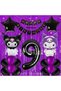 Kuromi Concept 9Th Birthday Balloon Set with Purple Curtain and Black Number Balloons