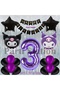 Kuromi Concept 3Rd Birthday Balloon Set with Curtain and Purple Number Balloons