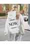 Yesterday Now Tomorrow Printed Women/Men Unisex Oversized Hooded 3-Thread Sweatshirt
