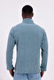 Men's Blue Fit Mock Neck Half Zip Sweatshirt Fleece - 7