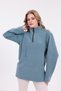Women's Blue Half-Zip Fleece Sweatshirt - 3