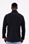 Men's Black Fit Mock Neck Half Zip Sweatshirt Fleece - 8