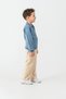 Boy's Knitwear Polo Neck Sweater Gabardine Pants Top and Bottom Set - 2